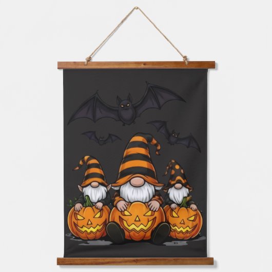 Halloween Gnome Wood Topped Wall Tapestry 吊り下げ型タペストリー (正面)