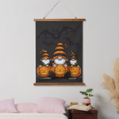 Halloween Gnome Wood Topped Wall Tapestry 吊り下げ型タペストリー (寝室)