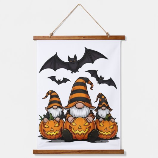 Halloween Gnome Wood Topped Wall Tapestry 吊り下げ型タペストリー (正面)