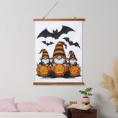 Halloween Gnome Wood Topped Wall Tapestry 吊り下げ型タペストリー (寝室)
