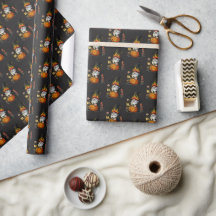 Halloween Gnome Wrapping Paper