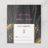 Halloween Gold Glitter Skulls & Champagne  プレイスカード (外部開封)