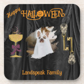 Halloween Gold Skulls & Champagne & Photo コースター (正面)