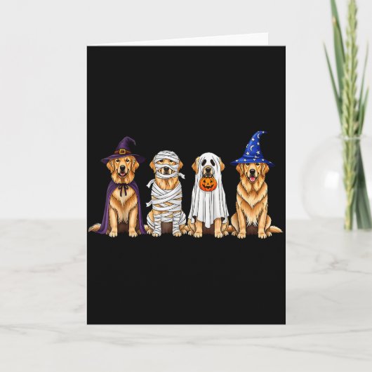 Halloween Golden Retriever Ghost Soky Dog Lovers D カード (正面)