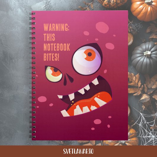 Halloween Goofy Eyed Zombie Face Spiral Notebook ノートブック