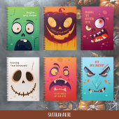 Halloween Goofy Eyed Zombie Face Spiral Notebook ノートブック