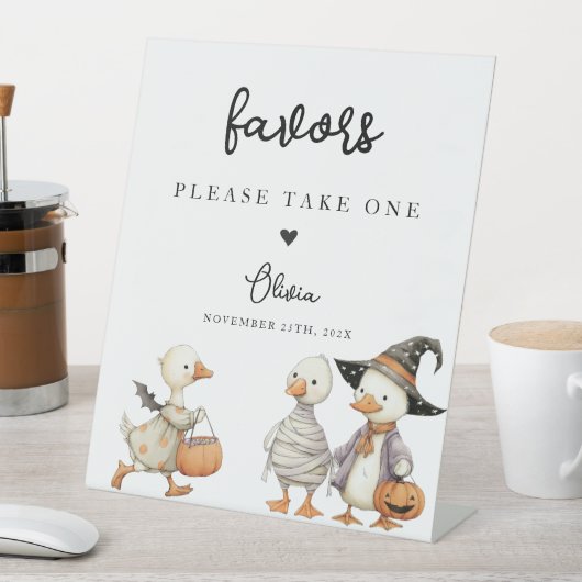 Halloween Goose Favors Sign personalized 台座サイン (インサイチュ)