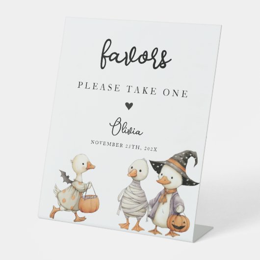 Halloween Goose Favors Sign personalized 台座サイン (正面)