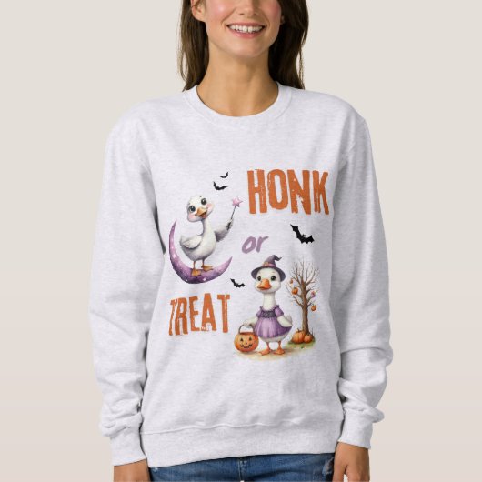 Halloween Goose Honk Or Treat Autumn Vibes スウェットシャツ (正面)