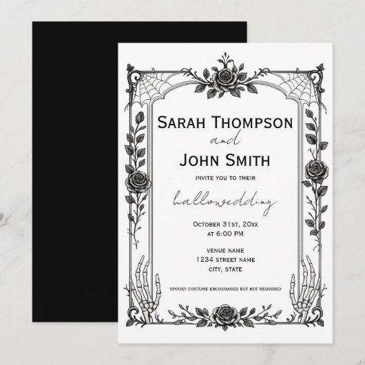 Halloween Gothic Spooky Wedding Invitation 招待状 (正面/裏面)