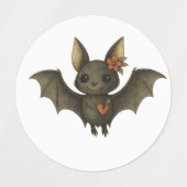 Halloween Gothic Stickers – Bat, Skull Book, Plagu ラベル (デザイン1)