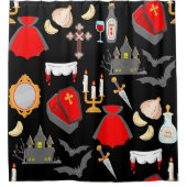 halloween gothic vampire garlic holy water fangs シャワーカーテン (正面)