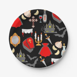 halloween gothic vampire garlic holy water fangs ペーパープレート