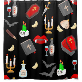 halloween gothic vampire hunter garlic dagger fang シャワーカーテン