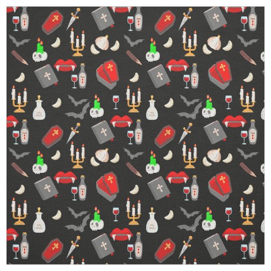 halloween gothic vampire hunter garlic dagger fang ファブリック (見本)