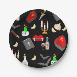 halloween gothic vampire hunter garlic dagger fang ペーパープレート