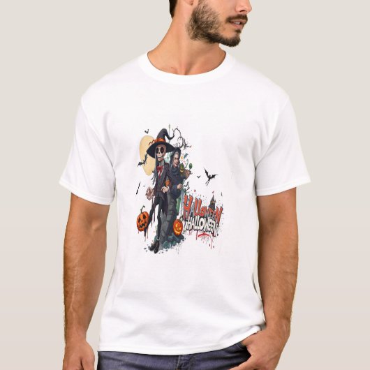 halloween graffiti art anime cool family tシャツ (正面)
