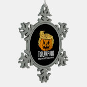 Halloween Great Again Donald Trumpkin Pumpkin スノーフレークピューターオーナメント (左)