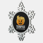 Halloween Great Again Donald Trumpkin Pumpkin スノーフレークピューターオーナメント (右)