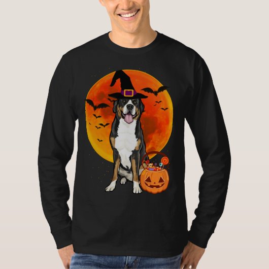 Halloween Greater Swiss Mountain Dog Jack O Lanter Tシャツ (正面)