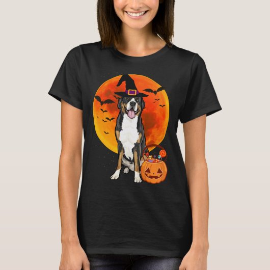 Halloween Greater Swiss Mountain Dog Jack O Lanter Tシャツ (正面)