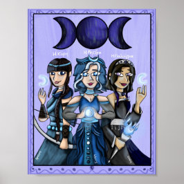 Halloween Greek Mythology Moon Goddesses Art Print ポスター