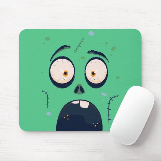 Halloween Green Scared Zombie Mousepad マウスパッド (マウス)