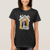 Halloween Greyhound Dog Witch Haunted House Tシャツ (正面)