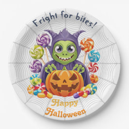 Halloween Grimlin With Trick or Treat Candy ペーパープレート