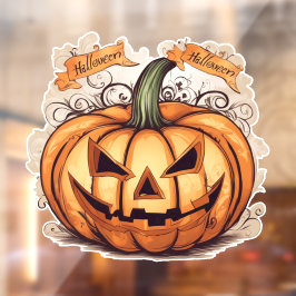 Halloween: Großer Kürbis - ウィンドウサイン