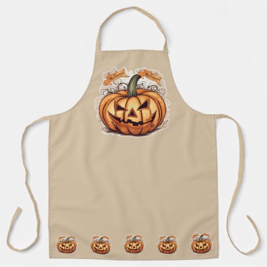Halloween: Großer Kürbis -  エプロン (正面)