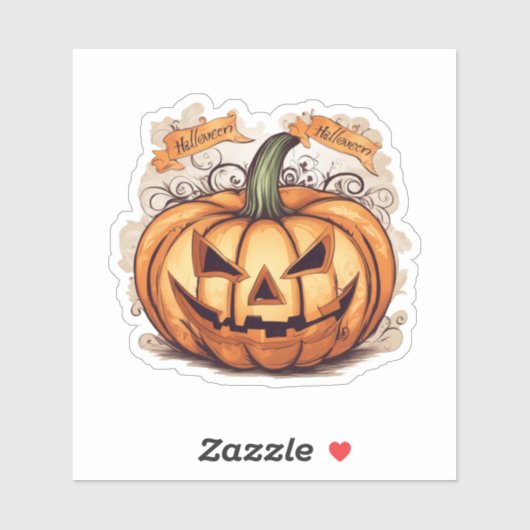 Halloween: Großer Kürbis -  シール (シート)