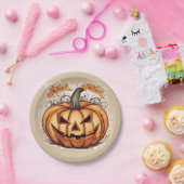 Halloween: Großer Kürbis -  ペーパープレート (パーティー)