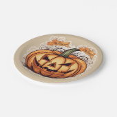 Halloween: Großer Kürbis -  ペーパープレート (アングル)