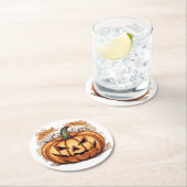 Halloween: Großer Kürbis -  ラウンドペーパーコースター (インサイチュ)