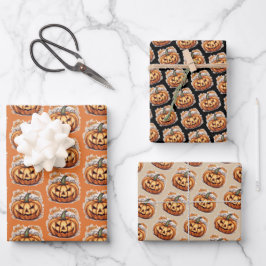Halloween: Großer Kürbis -  ラッピングペーパーシート