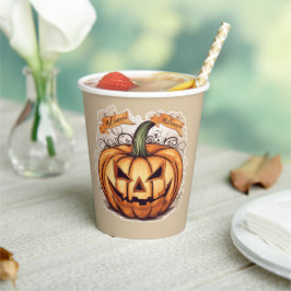 Halloween: Großer Kürbis -  紙コップ