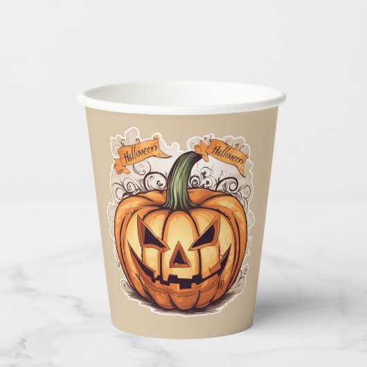 Halloween: Großer Kürbis - 紙コップ (正面)