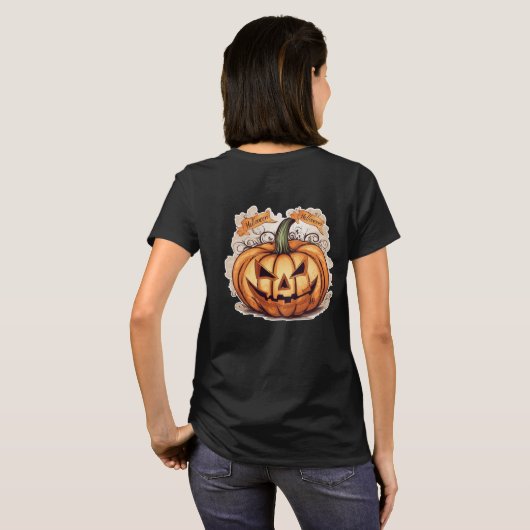 Halloween: Großer Kürbis - Tシャツ (裏面フル)