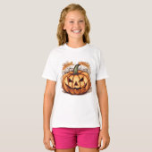 Halloween: Großer Kürbis -  Tシャツ (正面フル)