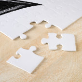 Halloween Grumpy Black Kitten In Bat Costume ジグソーパズル (側面)