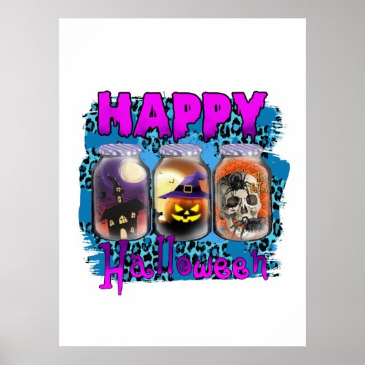 Halloween Happy Halloween Birthday ポスター (正面)