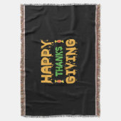Halloween Happy Thanksgiving Birthday スローブランケット (正面縦)
