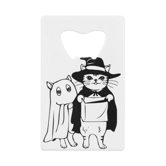 Halloween Haunted Cat Witch Costume クレジットカード栓抜き (正面)