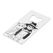 Halloween Haunted Cat Witch Costume クレジットカード栓抜き (正面アングル)