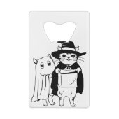 Halloween Haunted Cat Witch Costume クレジットカード栓抜き (裏面)