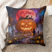 Halloween Haunted Eclipse 2 Wall Clock クッション (ブランケット)