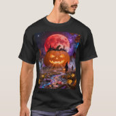 Halloween Haunted Eclipse 2 Wall Clock Tシャツ (正面)