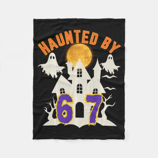 Halloween Haunted Ghost 67 Six Seven Meme  フリースブランケット (正面)