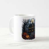 Halloween Haunted House and Full Moon Coffee Mug コーヒーマグカップ (正面左)